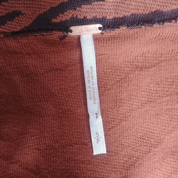 Free People animal print brown black tiger stripe mini dress button down Small - Picture 15 of 16